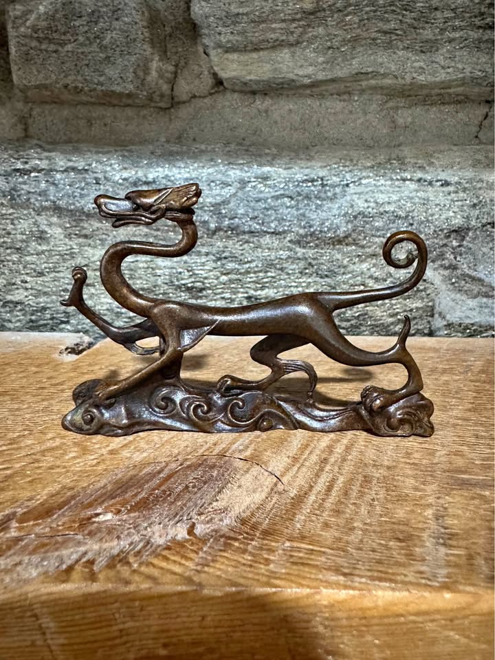 Mythical Dragon Sculpture · Dark Bronze-Tone Cast-Metal Décor, additional view — original item photo