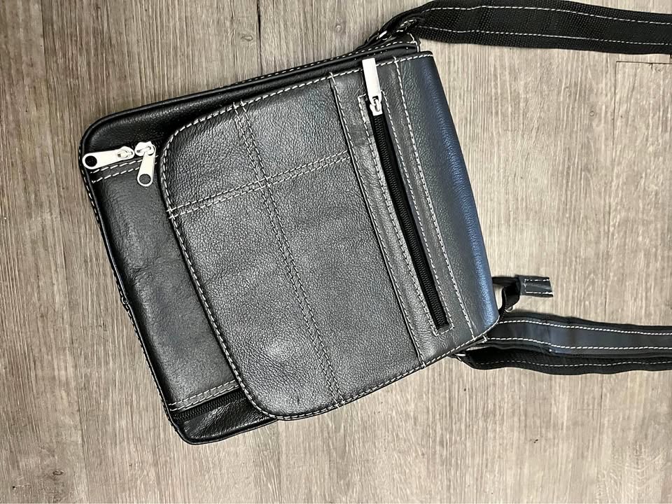 Black Crossbody Bag with Contrast Stitching, additional view