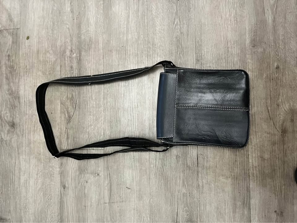 Black Crossbody Bag with Contrast Stitching, additional view