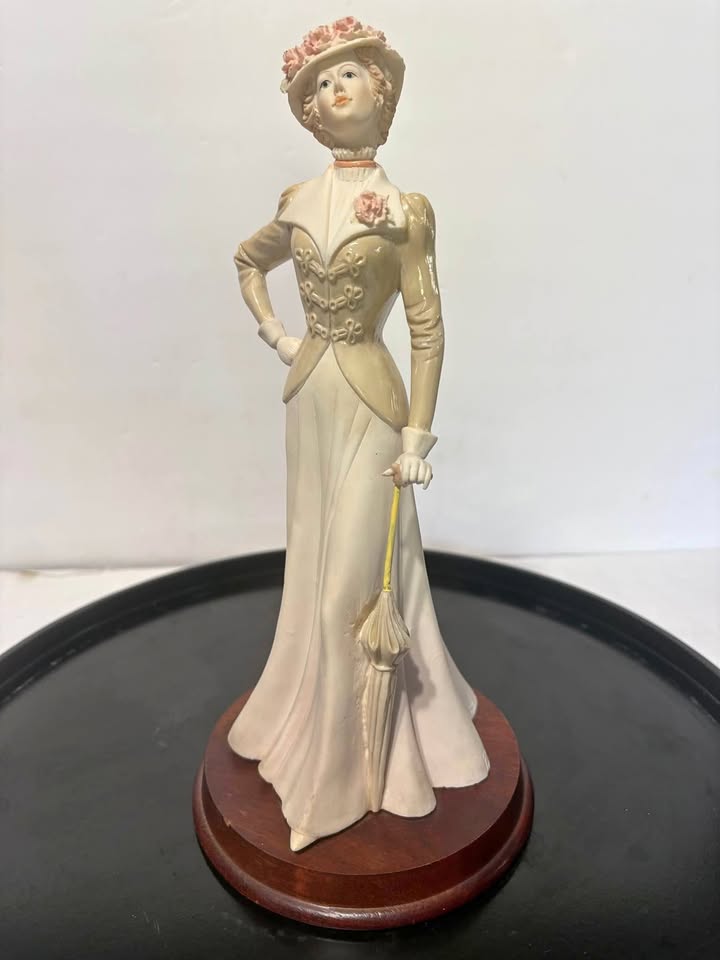 Blush-Rose Promenade Lady · Closed-Umbrella Display Figurine, additional view — original item photo