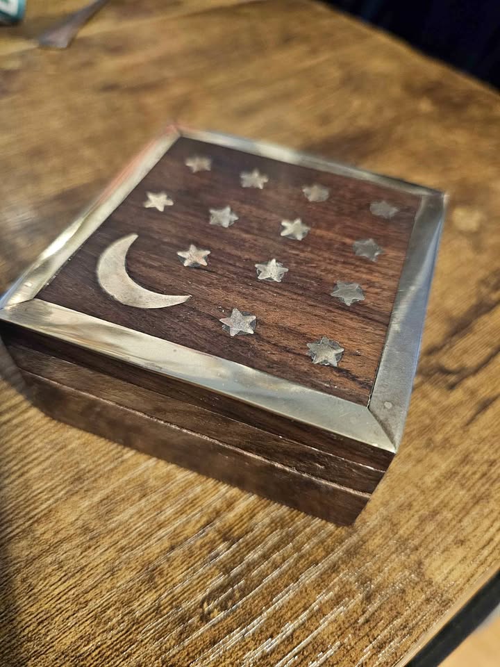 Celestial Inlay Keepsake Box · Crescent Moon & Twelve Stars, additional view — original item photo