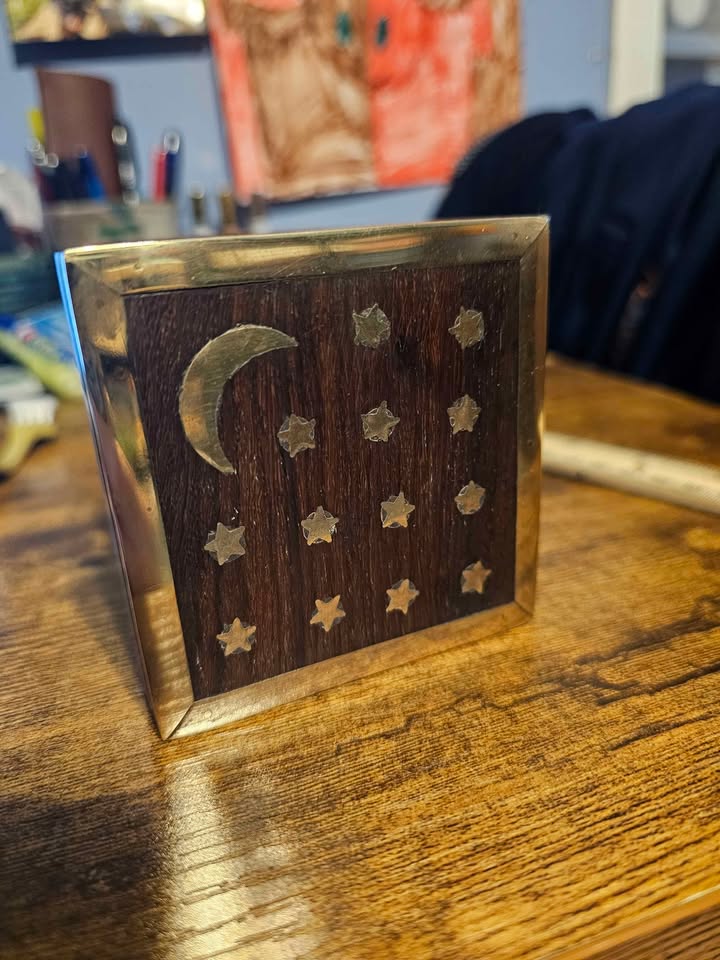 Celestial Inlay Keepsake Box · Crescent Moon & Twelve Stars, additional view — original item photo