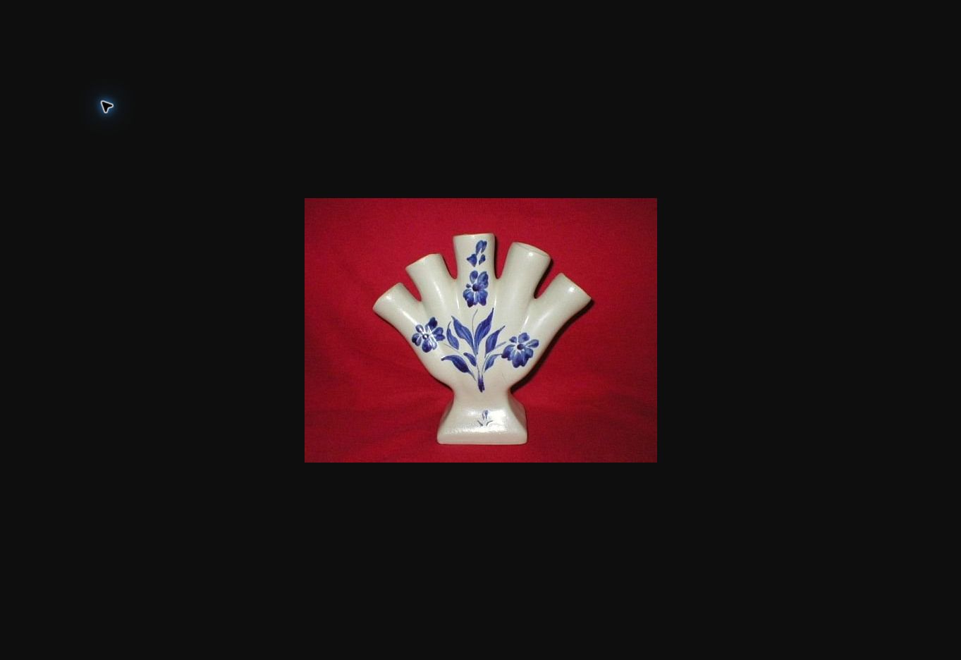 Cobalt Flourish · Five-Stem Ceramic Fan Vase, additional view — original item photo