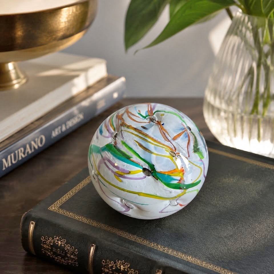 Color in Motion · Ribbon-Glass Orb Paperweight, additional view — original item photo