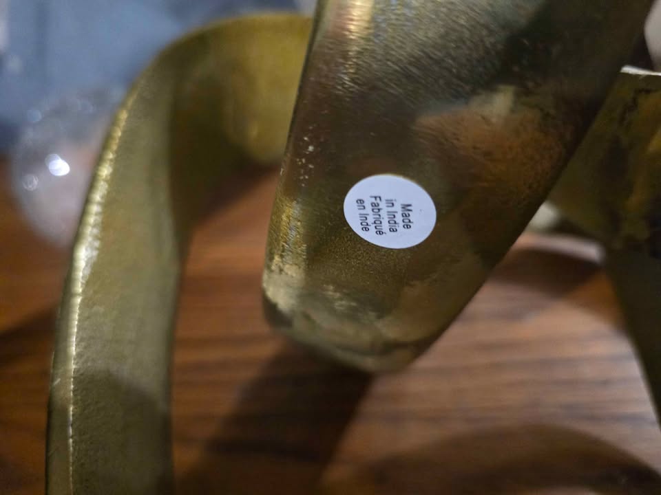 Abstract Brass Ribbon Sculpture · Interlocking Tabletop Décor, additional view — original item photo