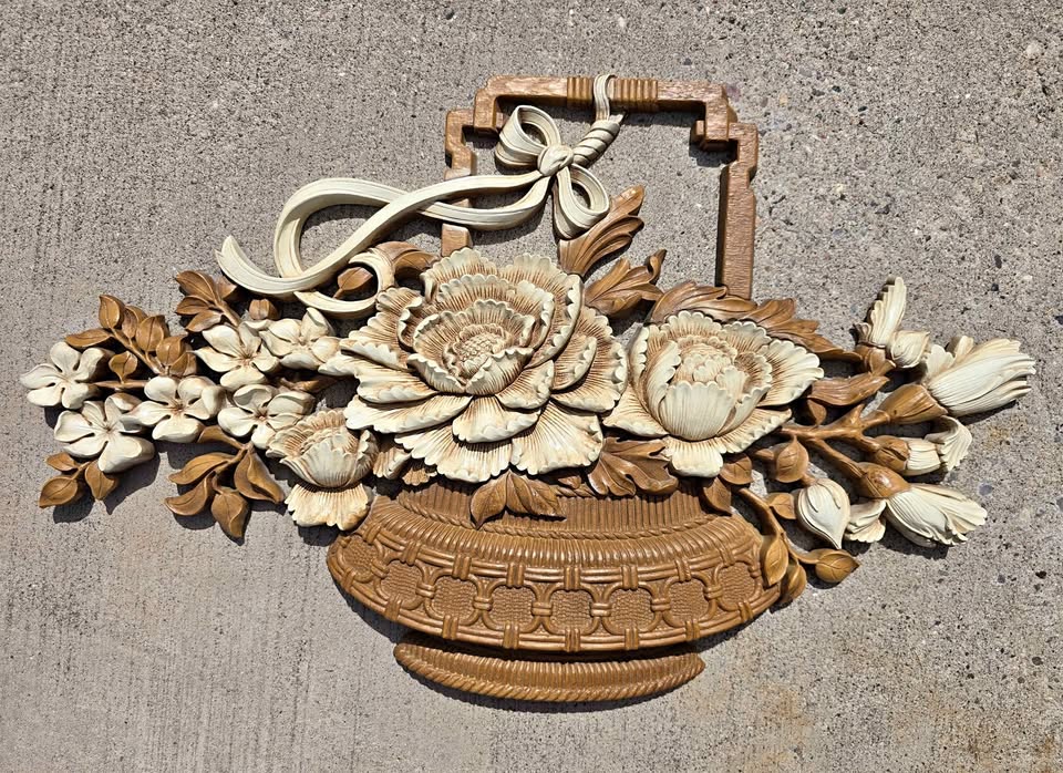 Peony Gathering · Homco Floral Wall Plaque — original item photo Peony Gathering · Homco Floral Wall Plaque — original item photo