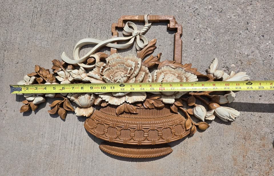 Peony Gathering · Homco Floral Wall Plaque, additional view — original item photo Peony Gathering · Homco Floral Wall Plaque, additional view — original item photo