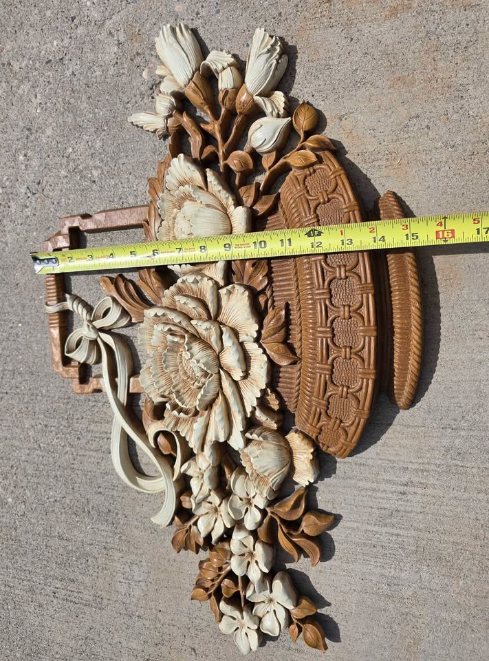 Peony Gathering · Homco Floral Wall Plaque, additional view — original item photo Peony Gathering · Homco Floral Wall Plaque, additional view — original item photo