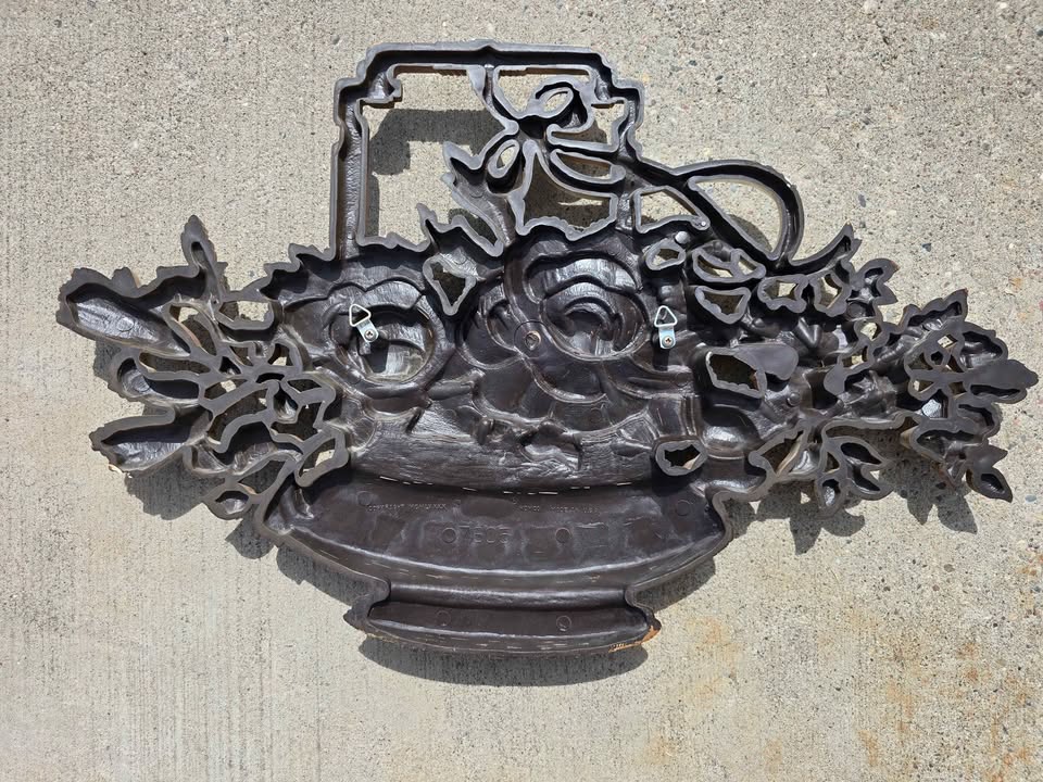 Peony Gathering · Homco Floral Wall Plaque, additional view — original item photo Peony Gathering · Homco Floral Wall Plaque, additional view — original item photo