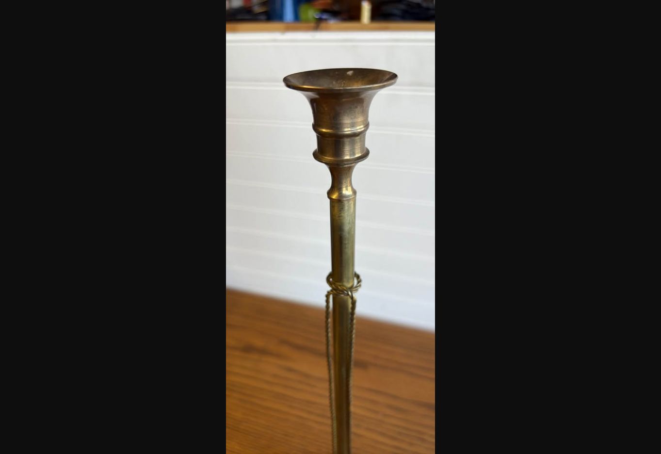 Golden Cord · Tall Tassel Brass Candlestick, additional view — original item photo