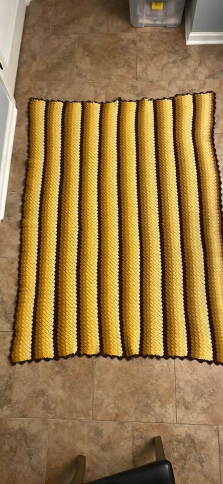Golden Hour Stripes · 70 × 50-Inch Crochet Afghan, additional view — original item photo