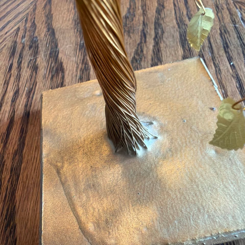 Golden Leaf Wire Tree · Twisted-Trunk Tabletop Sculpture, additional view — original item photo Golden Leaf Wire Tree · Twisted-Trunk Tabletop Sculpture, additional view — original item photo