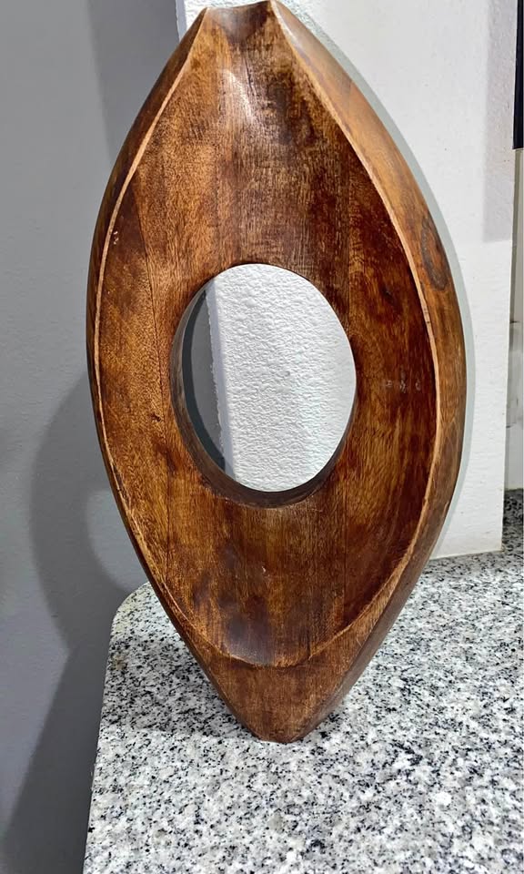Grain & Open Space · Organic Wooden Ring Sculpture, additional view — original item photo
