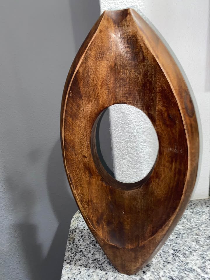 Grain & Open Space · Organic Wooden Ring Sculpture, additional view — original item photo