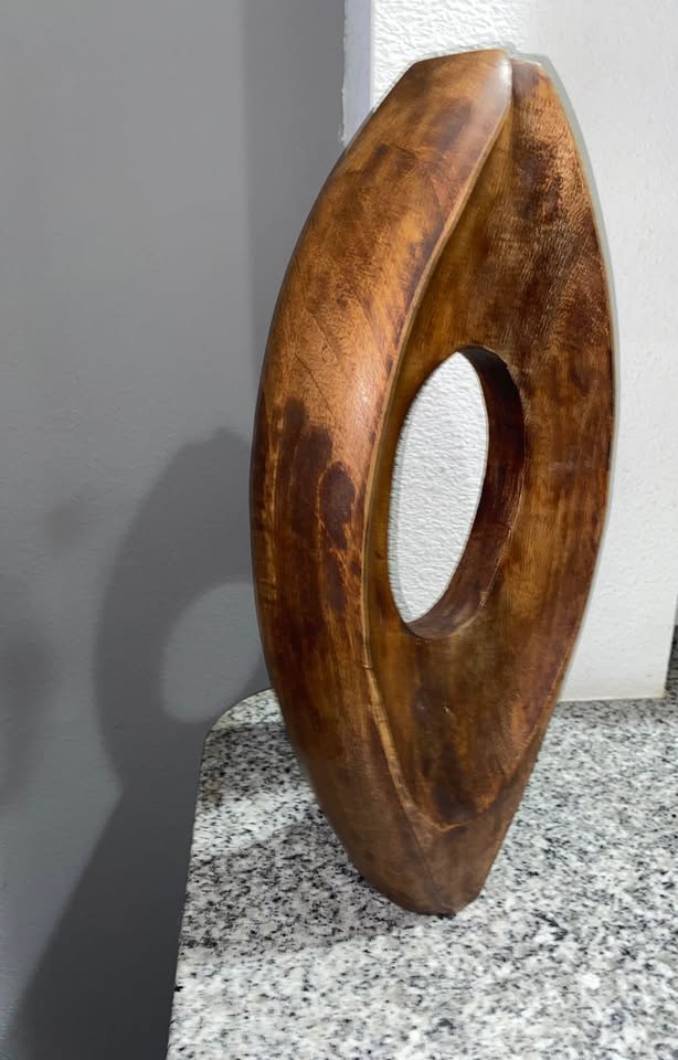 Grain & Open Space · Organic Wooden Ring Sculpture, additional view — original item photo