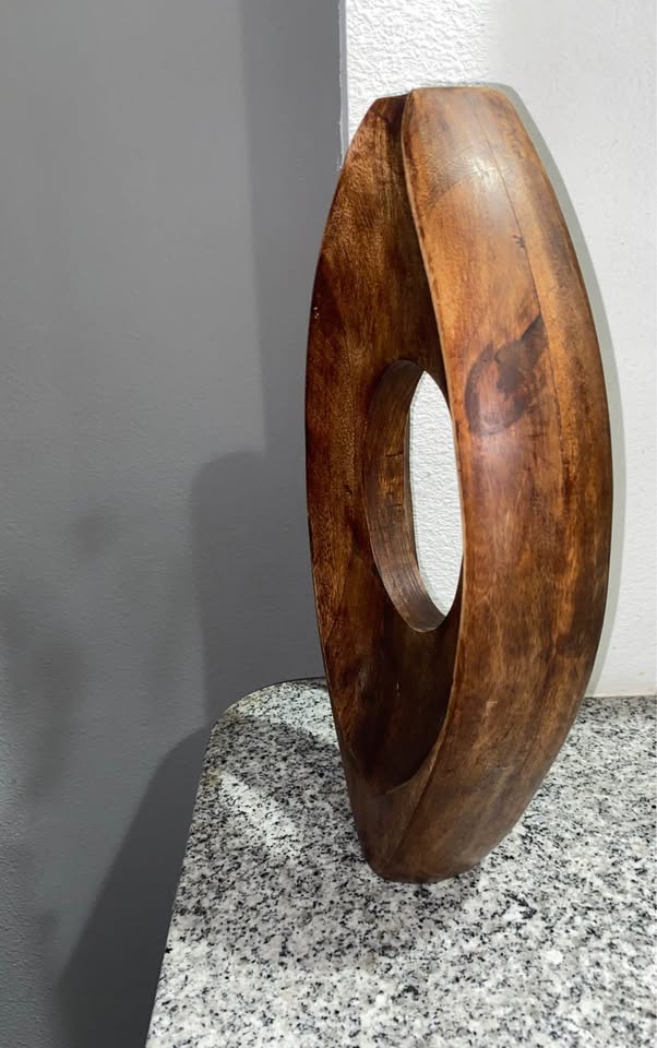 Grain & Open Space · Organic Wooden Ring Sculpture, additional view — original item photo