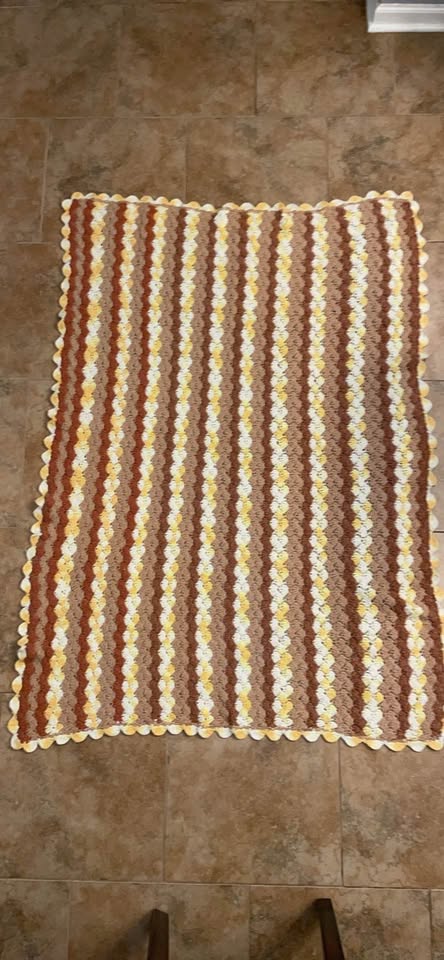 Honey & Cocoa Shells · 63 × 44-Inch Crochet Throw, additional view — original item photo