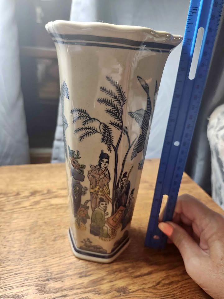 Painted Pavilion · Hexagonal Ceramic Vase, additional view — original item photo Painted Pavilion · Hexagonal Ceramic Vase, additional view — original item photo