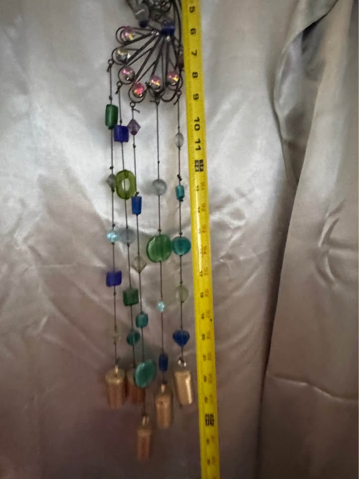 Jewel-Tail Peacock Chime · Beaded Indoor Hanging Accent, additional view — original item photo