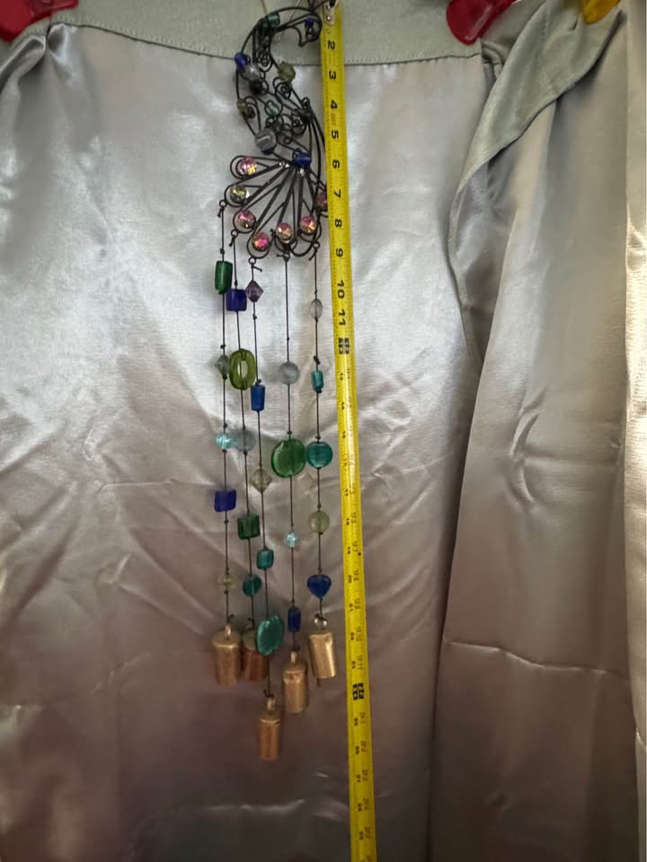 Jewel-Tail Peacock Chime · Beaded Indoor Hanging Accent, additional view — original item photo