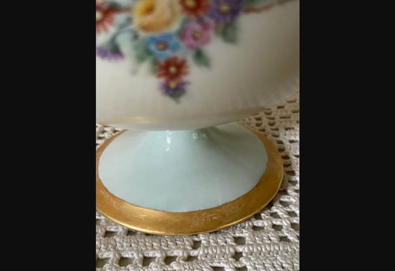 Mint Garland · T&V Limoges Pedestal Bowl, additional view — original item photo