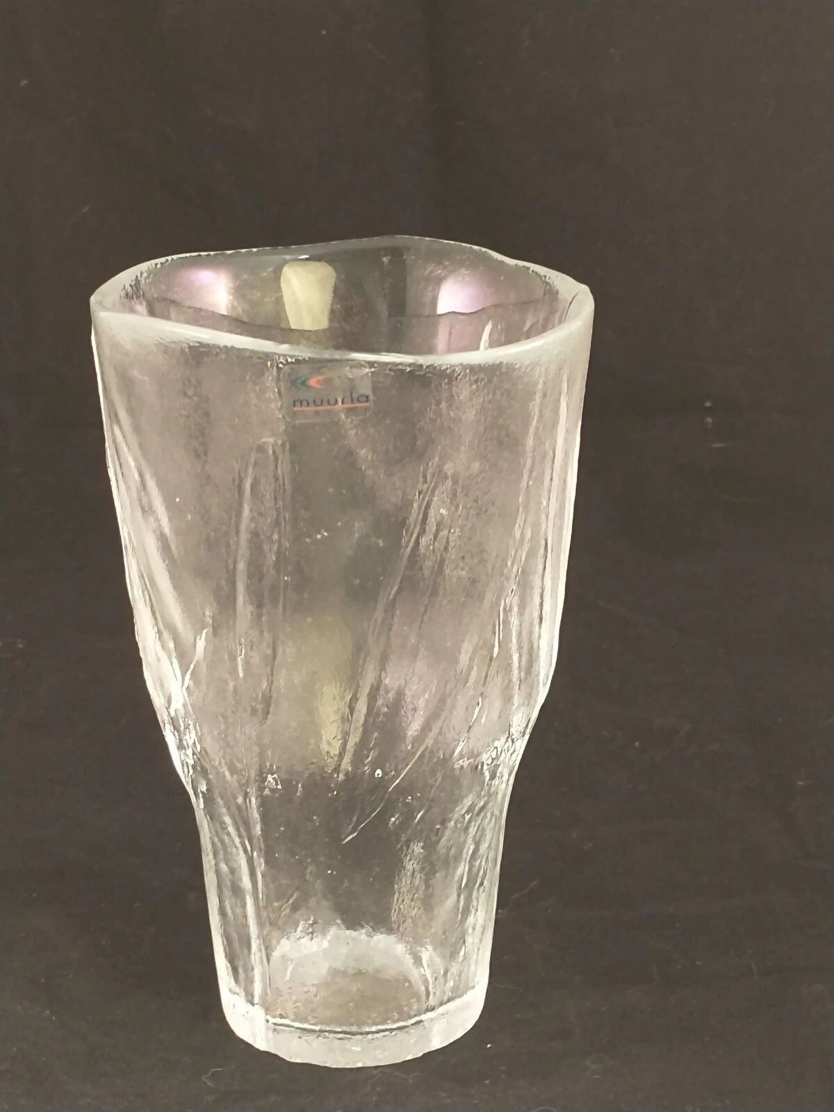 Nordic Frost · Labeled Muurla Glass Vase, additional view — original item photo Nordic Frost · Labeled Muurla Glass Vase, additional view — original item photo