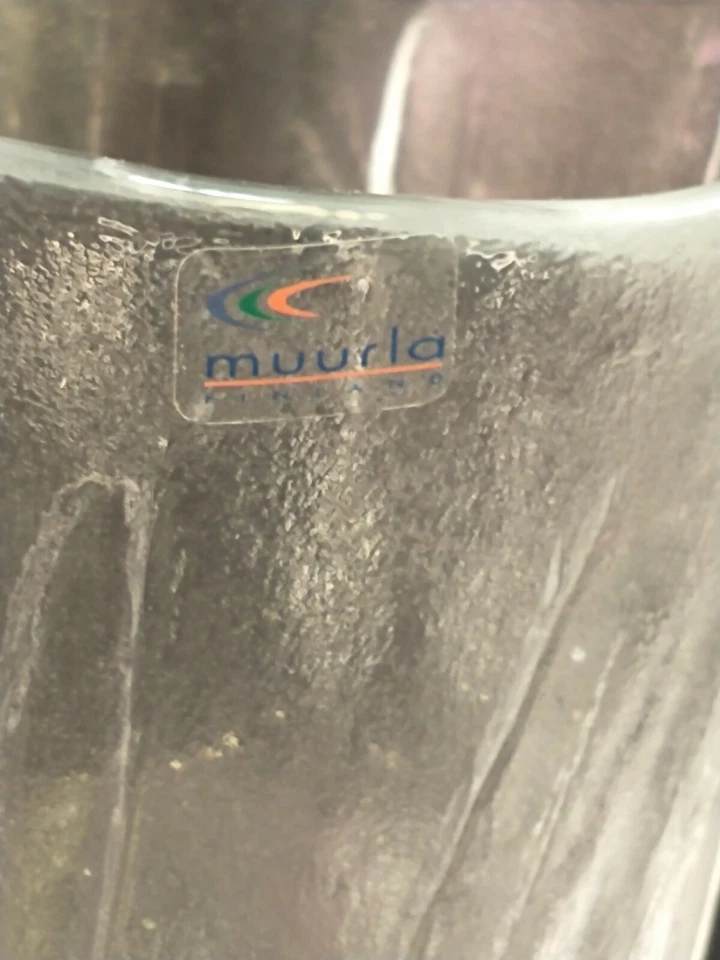 Nordic Frost · Labeled Muurla Glass Vase, additional view — original item photo Nordic Frost · Labeled Muurla Glass Vase, additional view — original item photo