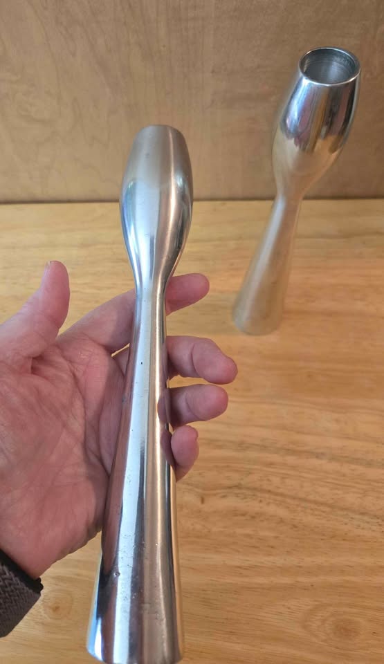 Silver Poise · Modernist Candlestick Pair, additional view — original item photo Silver Poise · Modernist Candlestick Pair, additional view — original item photo