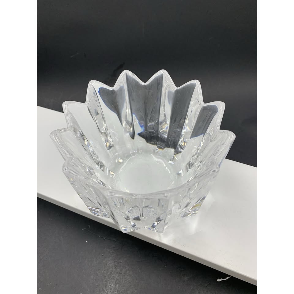 Orrefors Petal-Crown Crystal Bowl · Signed Clear Glass, additional view — original item photo