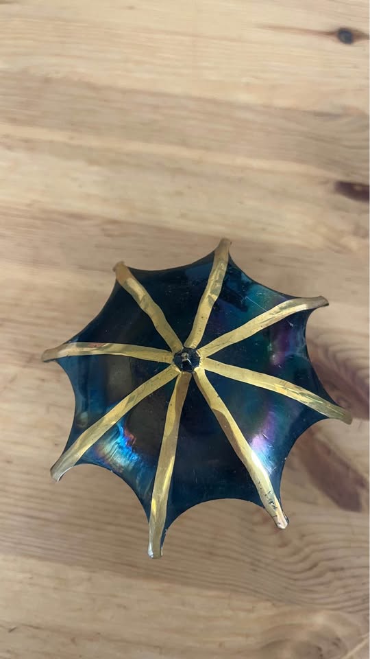 Owls Under an Umbrella · Black & Gold-Tone Tabletop Figurine, additional view — original item photo Owls Under an Umbrella · Black & Gold-Tone Tabletop Figurine, additional view — original item photo