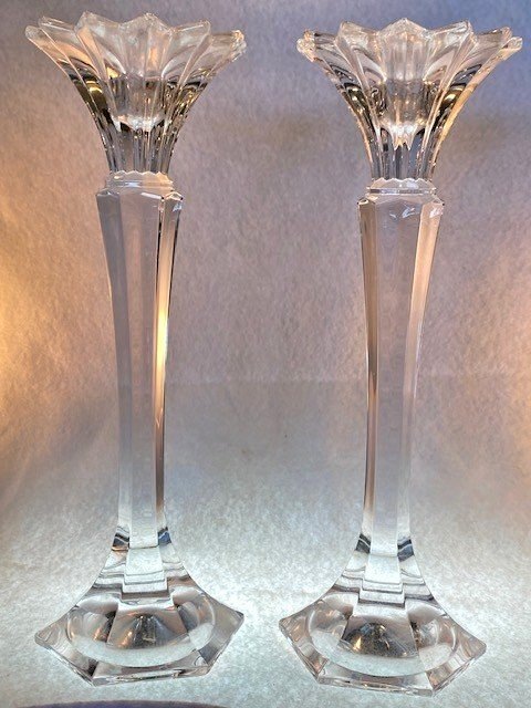 Petal Spires · Mikasa Excelsior Crystal Candleholders, Pair, additional view — original item photo