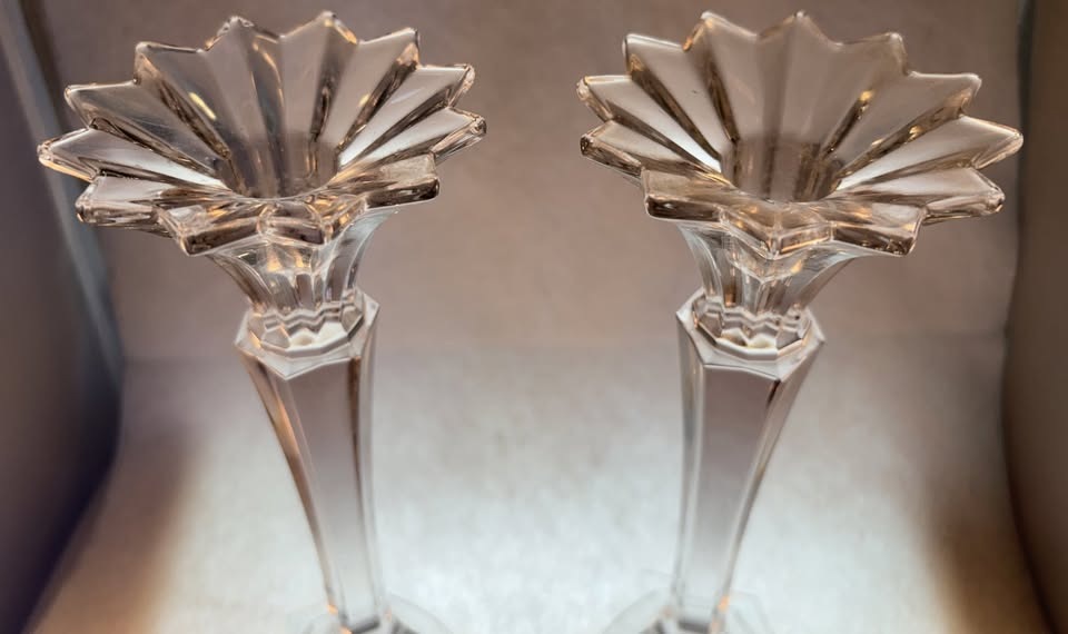 Petal Spires · Mikasa Excelsior Crystal Candleholders, Pair, additional view — original item photo