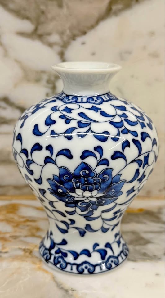 Cobalt Bloom · Petite Blue & White Porcelain Vase, additional view — original item photo