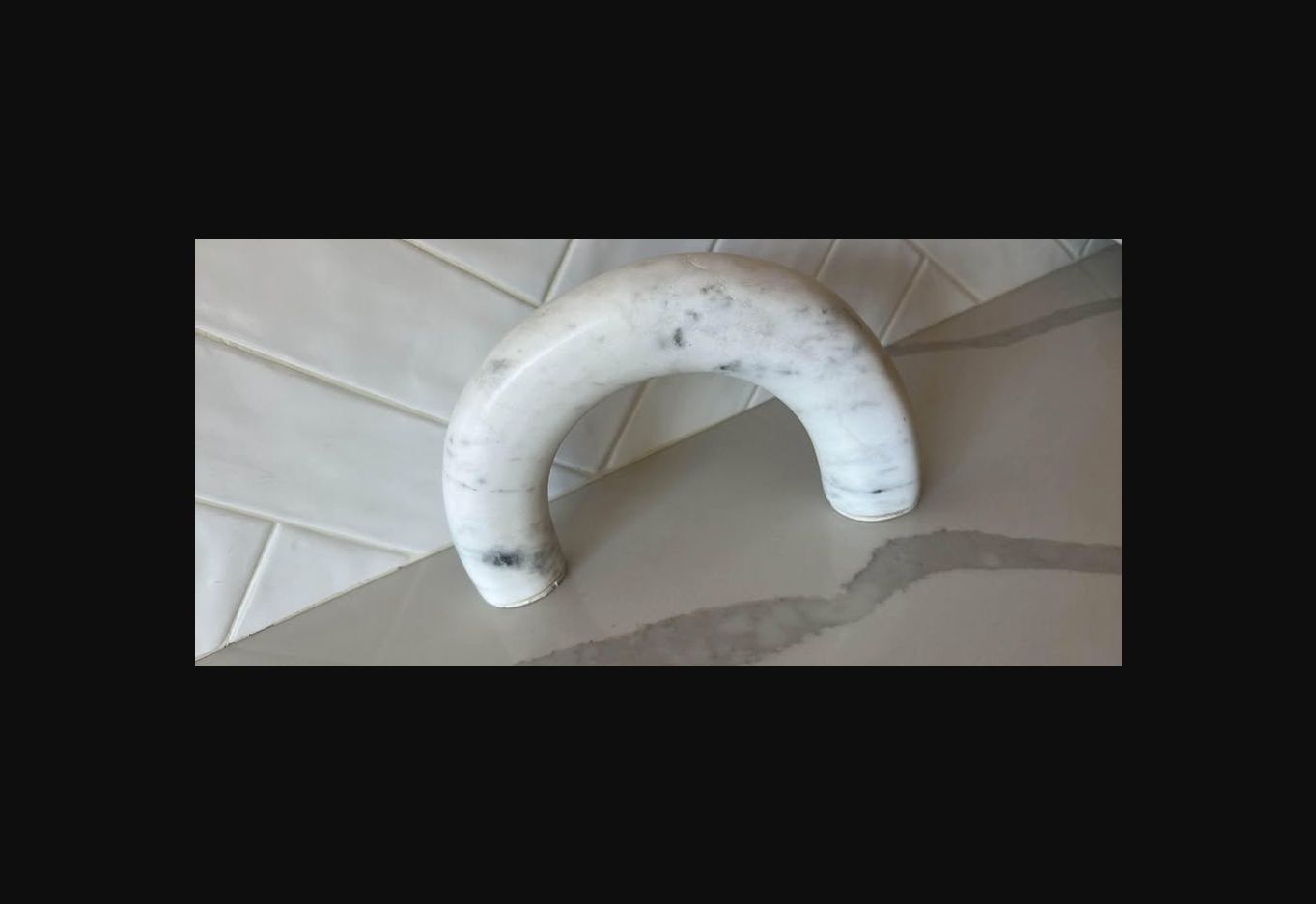 Quiet Arc · White-and-Gray Stone Sculpture, additional view — original item photo
