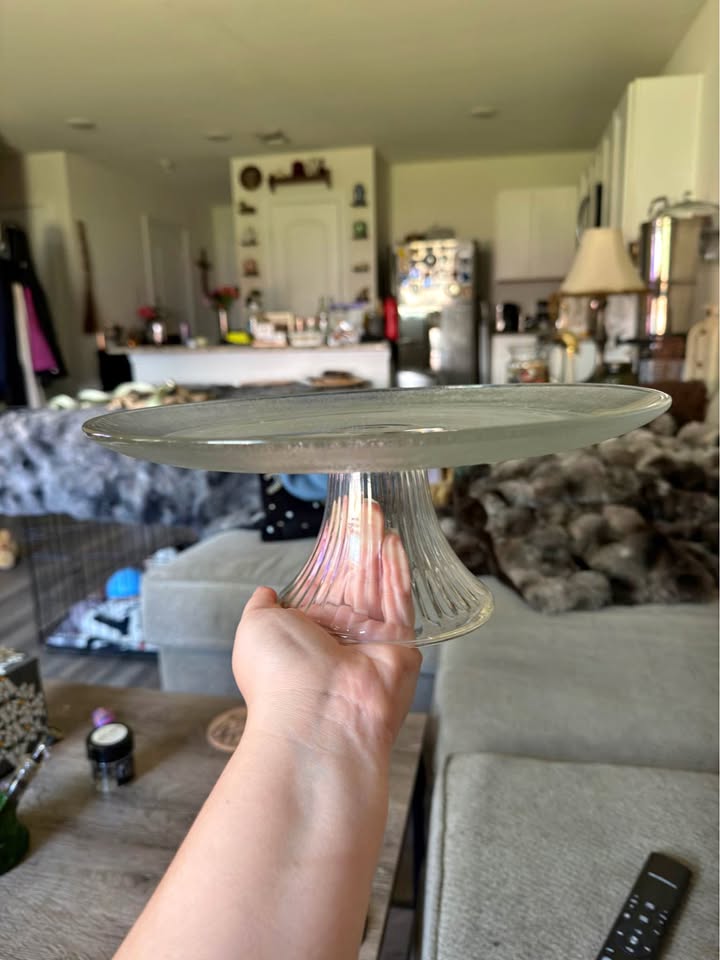 Quiet Sparkle · Textured Glass Pedestal Cake Stand, additional view — original item photo