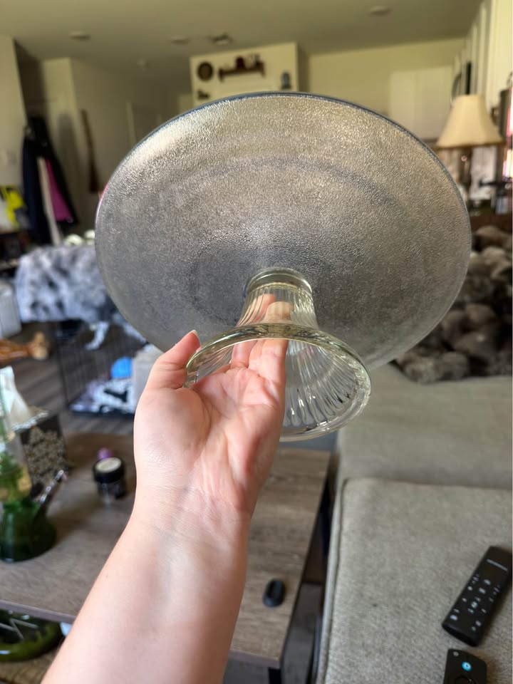 Quiet Sparkle · Textured Glass Pedestal Cake Stand, additional view — original item photo