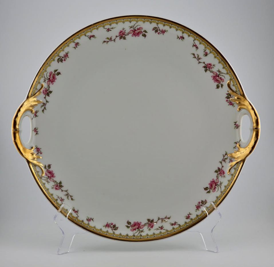 Rose Garland · Haviland Handled Porcelain Plate, additional view — original item photo