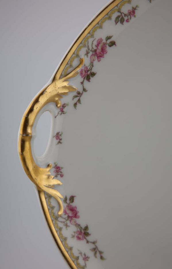 Rose Garland · Haviland Handled Porcelain Plate, additional view — original item photo