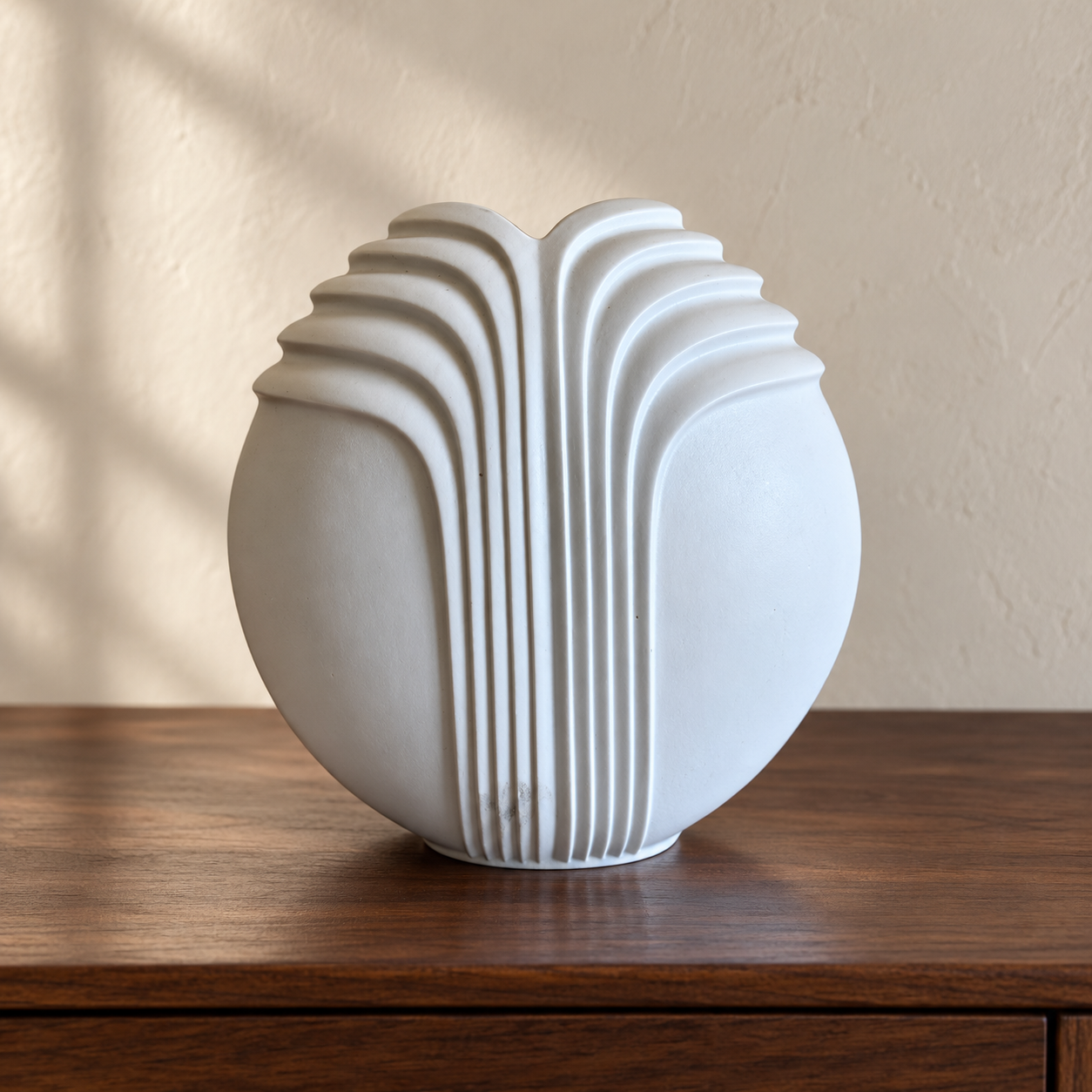 Ivory Rhythm · Rosenthal Sculptural Porcelain Vase — AI-styled preview; props not included