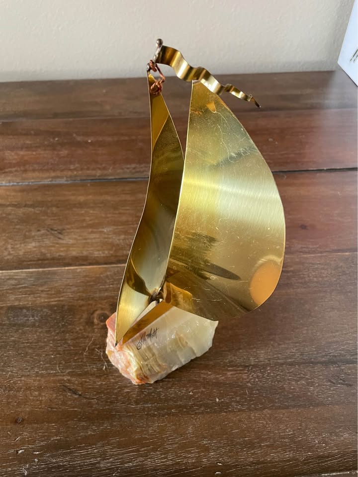 Golden Sail · Signed DeMott Brass Sculpture, additional view — original item photo