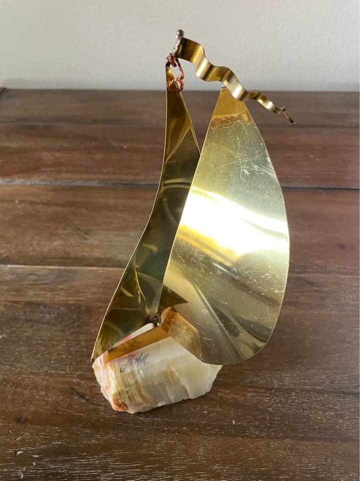 Golden Sail · Signed DeMott Brass Sculpture, additional view — original item photo