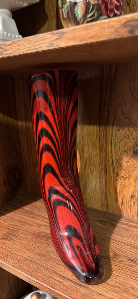 Scarlet Stride · Red & Black Sculptural Boot Vase, additional view — original item photo