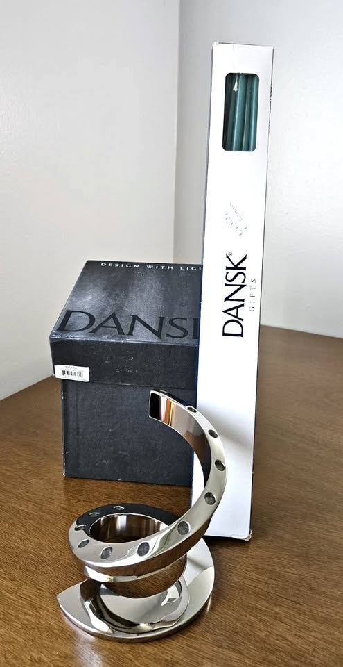 Silver Helix · Dansk Spiral Candleholder & Tapers, additional view — original item photo