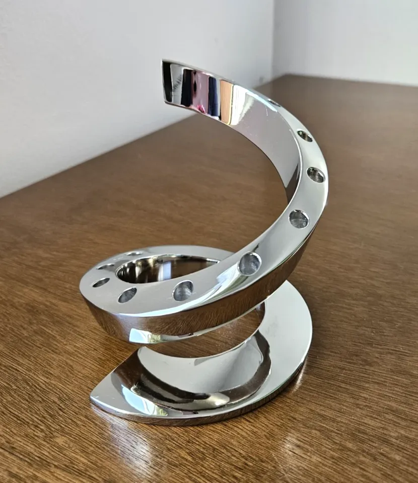 Silver Helix · Dansk Spiral Candleholder & Tapers, additional view — original item photo