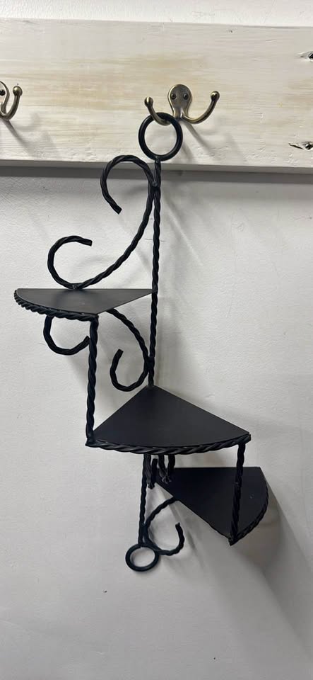 Spiral Steps Wall Shelf · Three-Tier Black Metal Accent, additional view — original item photo