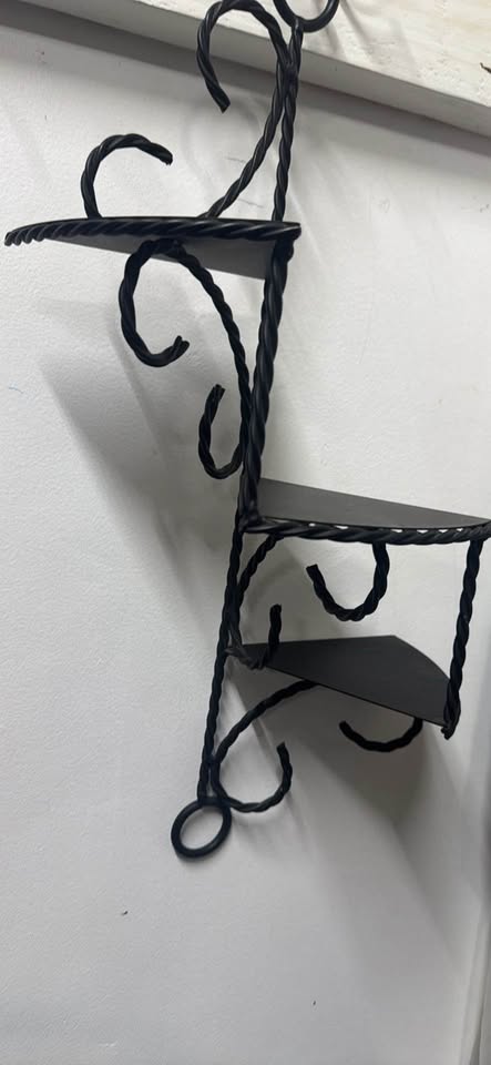 Spiral Steps Wall Shelf · Three-Tier Black Metal Accent, additional view — original item photo