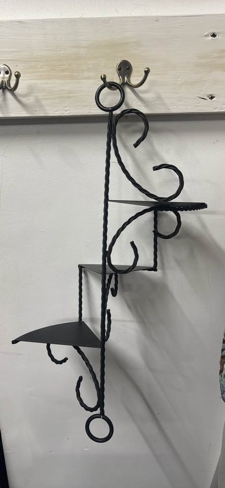 Spiral Steps Wall Shelf · Three-Tier Black Metal Accent, additional view — original item photo