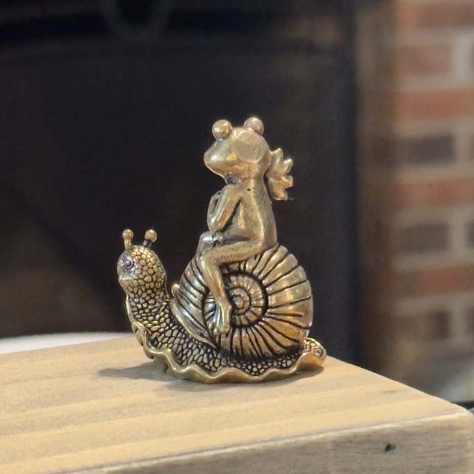 Sunflower Frog & Snail · Tiny Woodland Shelf Figurine, additional view — original item photo