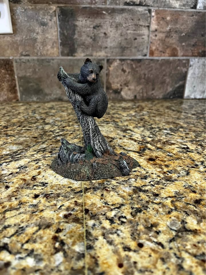 Tree-Climbing Bear Figurine · Rustic Woodland Shelf Accent, additional view — original item photo