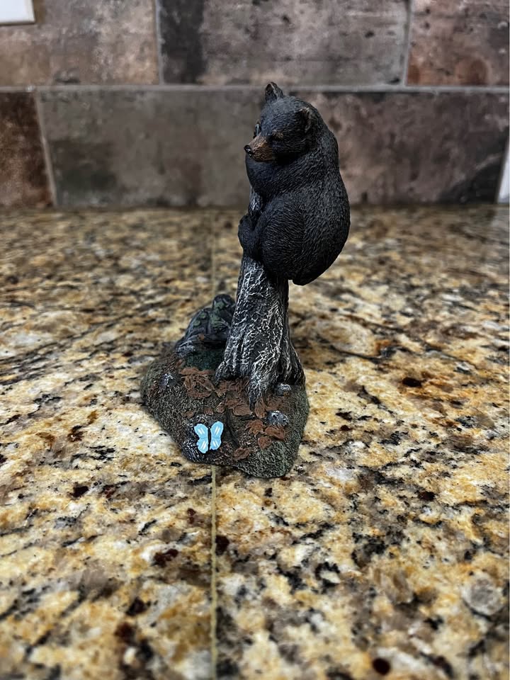 Tree-Climbing Bear Figurine · Rustic Woodland Shelf Accent, additional view — original item photo